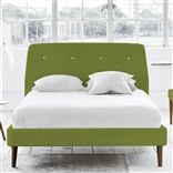 Cosmo Bed - White Buttons - Superking - Walnut Leg - Cassia Apple