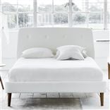 Cosmo Bed - White Buttons - Superking - Walnut Leg - Cassia Chalk