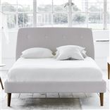 Cosmo Bed - White Buttons - Superking - Walnut Leg - Brera Lino Pla...