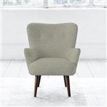 Florence Chair - Self Buttons - Walnut Leg - Cheviot Pebble