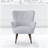 Florence Chair - White Buttons - Walnut Leg - Brera Lino Platinum