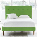 Polka Bed - Self Buttons - Superking - Walnut Leg - Cassia Grass