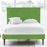 Polka Bed - White Buttons - Superking - Walnut Leg - Cassia Grass