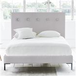 Polka Bed - White Buttons - Superking - Metal Leg - Brera Lino Plat...