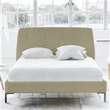 Cosmo Bed - White Buttons - King - Metal Leg - Elrick Hessian