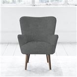 Florence Chair - Self Buttons - Walnut Leg - Elrick Steel