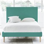 Square Bed - Double - Beech Leg - Cassia Ocean