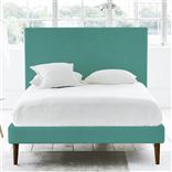 Square Bed - Double - Walnut Leg - Cassia Ocean