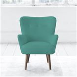 Florence Chair - Self Buttons - Walnut Leg - Cassia Ocean