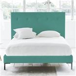 Polka Bed - Self Buttons - Double - Metal Leg - Cassia Ocean