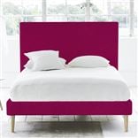 Square Bed - Superking - Beech Leg - Cassia Fuchsia