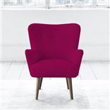 Florence Chair - Self Buttons - Walnut Leg - Cassia Fuchsia