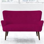 Florence 2 Seater - Self Buttons - Walnut Leg - Cassia Fuchsia