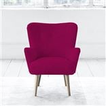 Florence Chair - Self Buttons - Beech Leg - Cassia Fuchsia