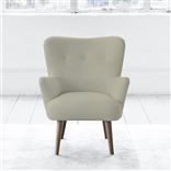 Florence Chair - Self Buttons - Walnut Leg - Cassia Dove