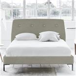 Cosmo Bed - White Buttons - Superking - Metal Leg - Brera Lino Pebble