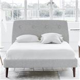 Cosmo Bed - White Buttons - Superking - Walnut Leg - Brera Lino Gra...