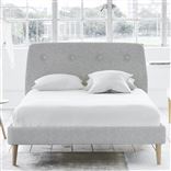 Cosmo Bed - White Buttons - Superking - Beech Leg - Brera Lino Grap...