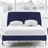 Cosmo Bed - White Buttons - Superking - Metal Leg - Brera Lino Ultr...