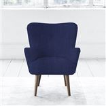Florence Chair - Self Buttons - Walnut Leg - Brera Lino Ultra Marine