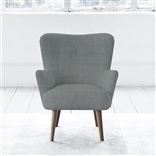 Florence Chair - Self Buttons - Walnut Leg - Brera Lino Zinc