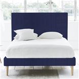 Square Bed - Superking - Beech Leg - Brera Lino Ultra Marine