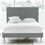 Square Bed - Double - Beech Leg - Brera Lino Zinc