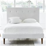 Polka Bed - Self Buttons - Double - Walnut Leg - Brera Lino Alabaster