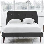 Cosmo Bed - White Buttons - Superking - Walnut Leg - Brera Lino Esp...