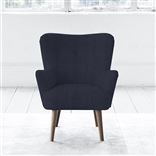 Florence Chair - Self Buttons - Walnut Leg - Brera Lino Indigo