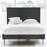 Square Bed - Superking - Beech Leg - Brera Lino Espresso