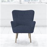Florence Chair - Self Buttons - Beech Leg - Cheviot Indigo