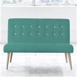 Eva 2 Seater - White Buttons - Beech Leg - Cassia Ocean