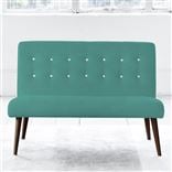 Eva 2 Seater - White Buttons - Walnut Leg - Cassia Ocean