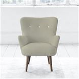 Florence Chair - White Buttons - Walnut Leg - Cassia Dove