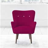 Florence Chair - White Buttons - Walnut Leg - Cassia Fuchsia