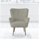 Florence Chair - White Buttons - Beech Leg - Brera Lino Pebble