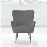 Florence Chair - White Buttons - Beech Leg - Brera Lino Granite