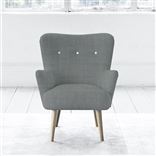 Florence Chair - White Buttons - Beech Leg - Brera Lino Zinc