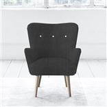 Florence Chair - White Buttons - Beech Leg - Brera Lino Espresso