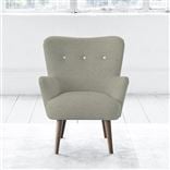 Florence Chair - White Buttons - Walnut Leg - Brera Lino Pebble