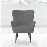 Florence Chair - White Buttons - Walnut Leg - Brera Lino Granite