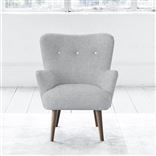 Florence Chair - White Buttons - Walnut Leg - Brera Lino Graphite
