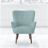 Florence Chair - White Buttons - Walnut Leg - Brera Lino Celadon