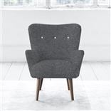 Florence Chair - White Buttons - Walnut Leg - Cheviot Smoke