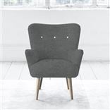 Florence Chair - White Buttons - Beech Leg - Elrick Steel