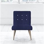 Eva Chair - White Buttons - Beech Leg - Brera Lino Ultra Marine