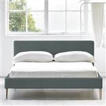 Square Low Bed -  Superking  -  Beech Leg  -  Rothesay Aqua