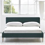 Square Low Bed -  Superking  -  Beech Leg  -  Rothesay Azure