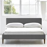 Square Low Bed -  Double  -  Walnut Leg  -  Rothesay Zinc